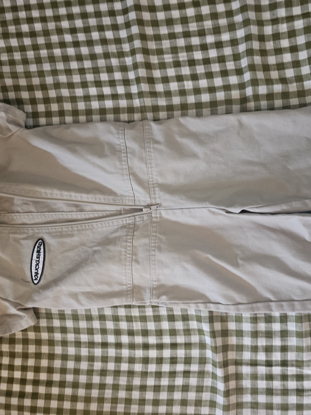 Kids One-Piece Bodysuit in Light Beige with Branded Patch